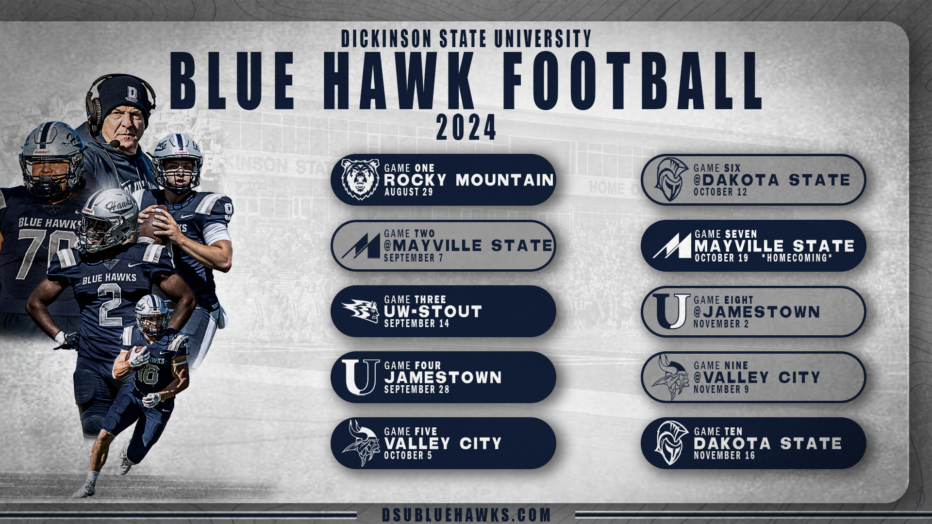 Blue Hawks announce 2024 football schedule