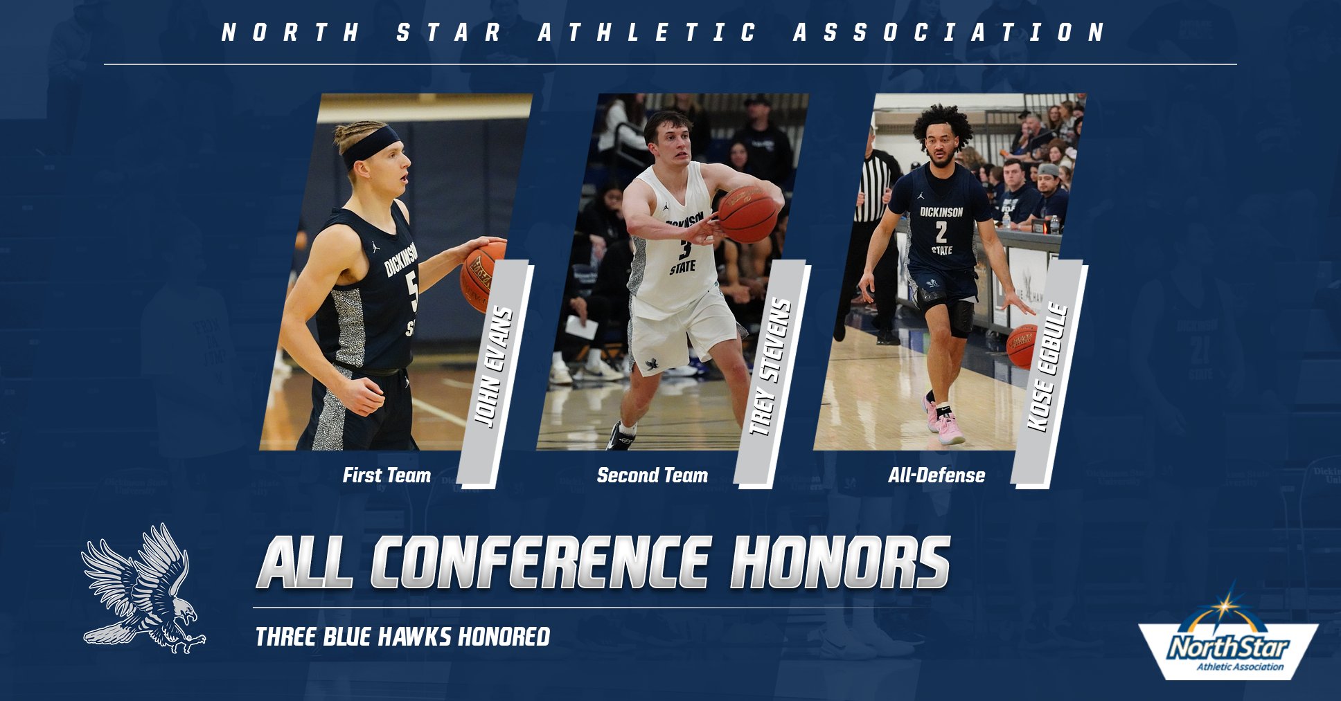 Evans' first team nod leads three Blue Hawks in All-NSAA honors