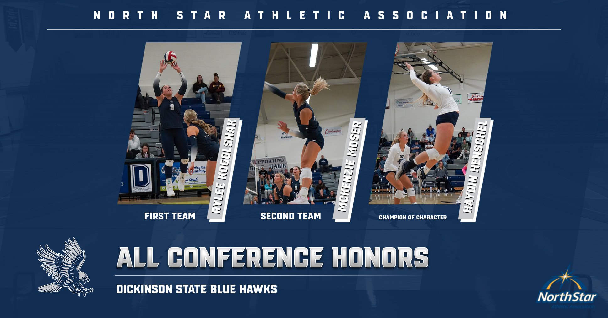 Kogolshak and Moser named to All-Conference teams by NSAA, Henschel named Champion of Character